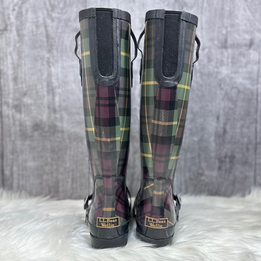 L.L. Bean Plaid Wellies Rainboots [S3065] - Picture 3 of 13